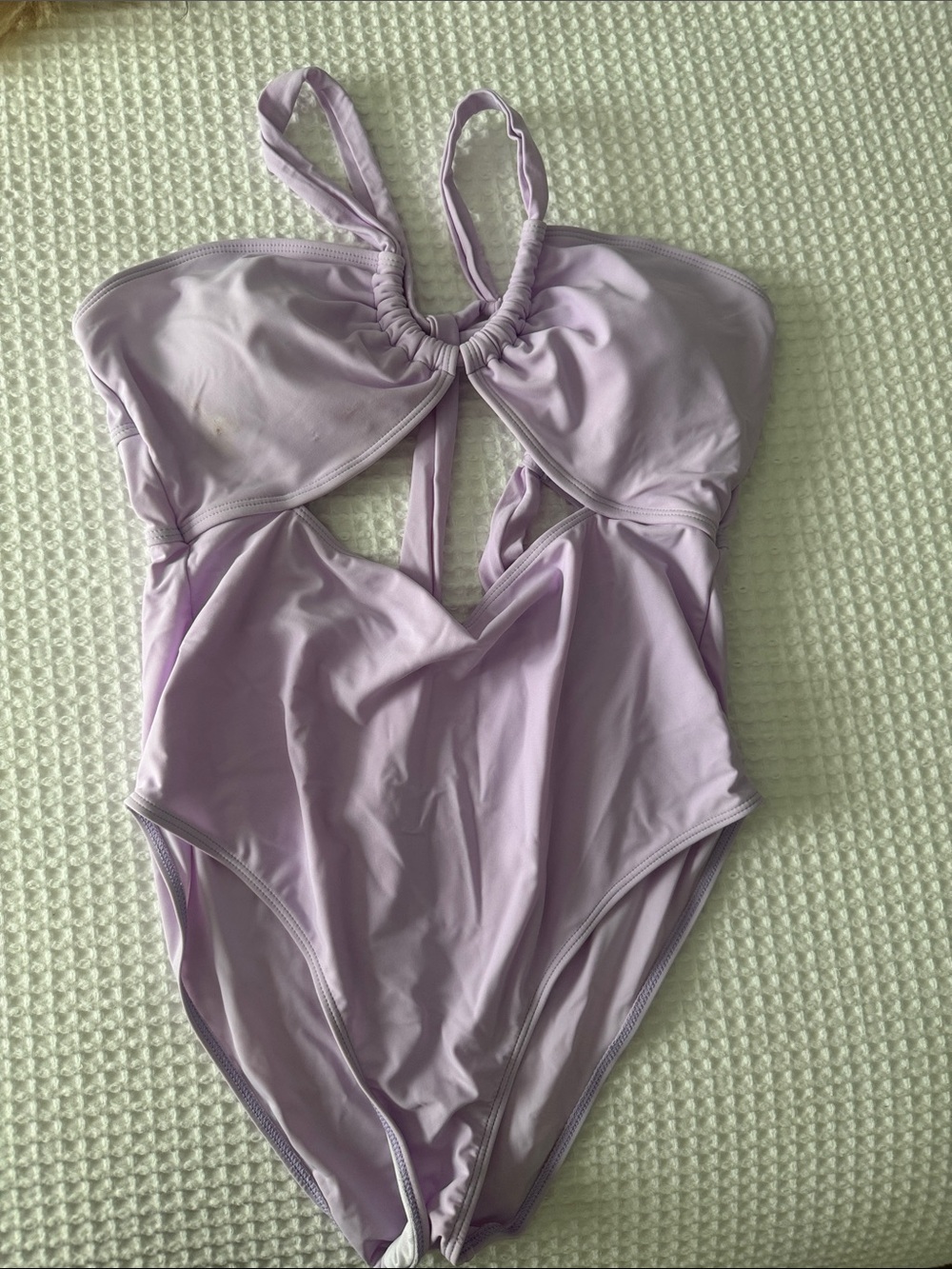 Lilac One-Piece Cutout Swimsuit